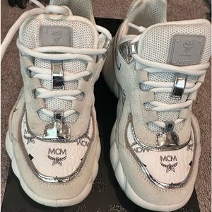 Authentic Off white/ White/Black MCM Woman’s Sneakers